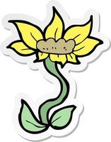 sticker van een cartoonbloem vector