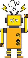 leuke cartoon defecte robot vector