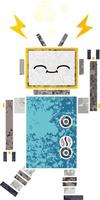 retro illustratie stijl cartoon robot vector