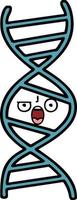 schattige cartoon dna-streng vector