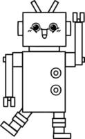 lijntekening cartoon robot vector