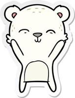 sticker van een happy cartoon ijsbeer vector