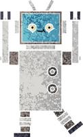 retro illustratie stijl cartoon robot vector