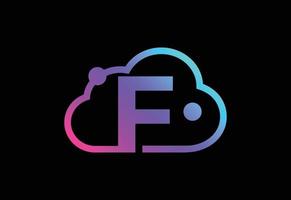 eerste f-monogrambrief met de wolk. logo voor cloud computing-service. logo cloudtechnologie vector