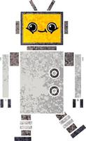 retro illustratie stijl cartoon robot vector