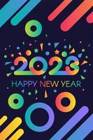 2023 gelukkig nieuwjaar uitnodigingskaart banner vector