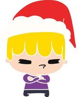 kerst cartoon van kawaii jongen vector