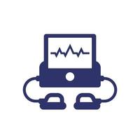 pictogram defibrillator of reanimatieapparaat op wit vector