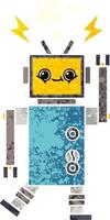 retro illustratie stijl cartoon robot vector