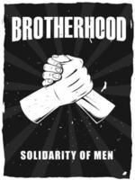 broederschap posterontwerp, vintage stijl, zwart-wit kleur vector