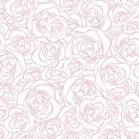 naadloze patroon met abstracte roze lijn rozen, eenvoudige hand getrokken bloemen esthetische achtergrond, tedere sjabloon voor dekking bruiloft ontwerp bloemen behang inwikkeling vectorillustratie vector