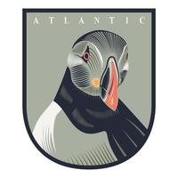 Atlantische papegaaiduikers vogel vector