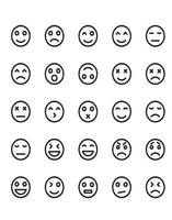 emoticon icon set 30 geïsoleerd op witte achtergrond vector
