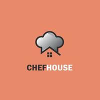 chef-kok huis logo ontwerp vector. vector