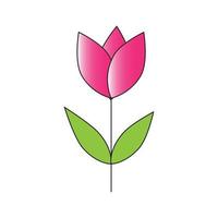 roze bloem ontwerp platte tekening vector
