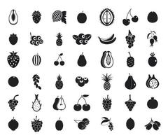 fruit pictogrammenset, eenvoudige stijl vector