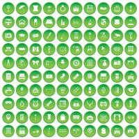 100 spiegelpictogrammen instellen groene cirkel vector