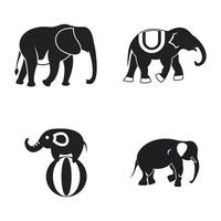 olifant pictogrammenset, eenvoudige stijl vector