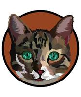 kattenkunstwerk voor logo- en t-shirtontwerp vector