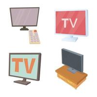 tv lcd icon set, cartoon stijl vector