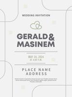 geometrie, zomer bruiloft uitnodiging. uitnodigingskaart, decoratie, art deco, elegant, luxe, lijn vector