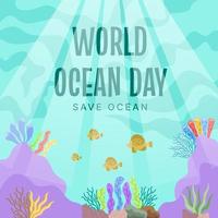 wereld oceaan dag concept vlakke afbeelding vector