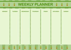 dag- en weekplanner met cactus vector