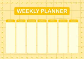 dag- en weekplanner met banaan vector