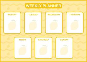 dag- en weekplanner met citroen vector