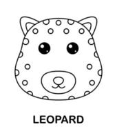 kleurplaat met luipaard voor kinderen vector