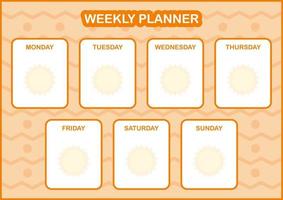 dag- en weekplanner met zon vector