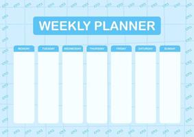 dag- en weekplanner met bril vector