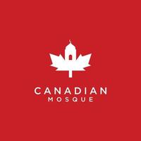 Canada moskee logo ontwerp op geïsoleerde achtergrond. blad esdoorn met moskee logo concept vector