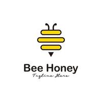 honingkam combineren met bijenlogo ontwerpconcept modern plat vector