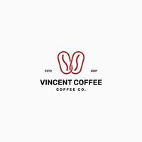 koffieboon letter v logo vector