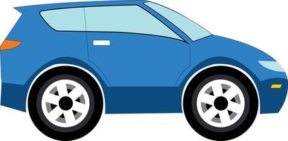 blauw cartoon auto-ontwerp klaar voor 2D-animatie vector