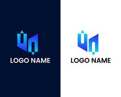 letter u met ontwerpsjabloon voor man-logo vector