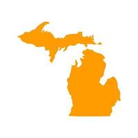 Michigan kaart op witte achtergrond vector