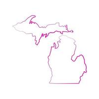 Michigan kaart op witte achtergrond vector