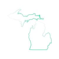 Michigan kaart op witte achtergrond vector