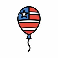 usa vlag ballon pictogram platte lijnstijl vector