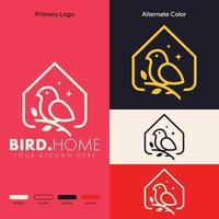 eenvoudig logo-ontwerp voor vogelhuisjes vector