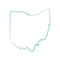 Ohio kaart op witte achtergrond vector