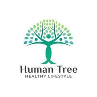creatief logo-ontwerp van het symbool van de mens of mensenboom vector