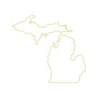 Michigan kaart op witte achtergrond vector