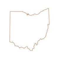 Ohio kaart op witte achtergrond vector