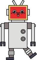 leuke cartoon gelukkige robot vector