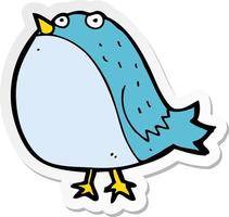 sticker van een cartoon dikke vogel vector