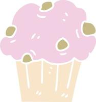 eigenzinnige handgetekende cartoon muffin cake vector