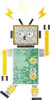 retro illustratie stijl cartoon robot vector